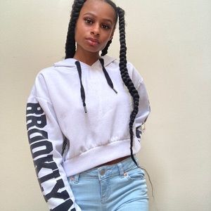 White cropped hoodie